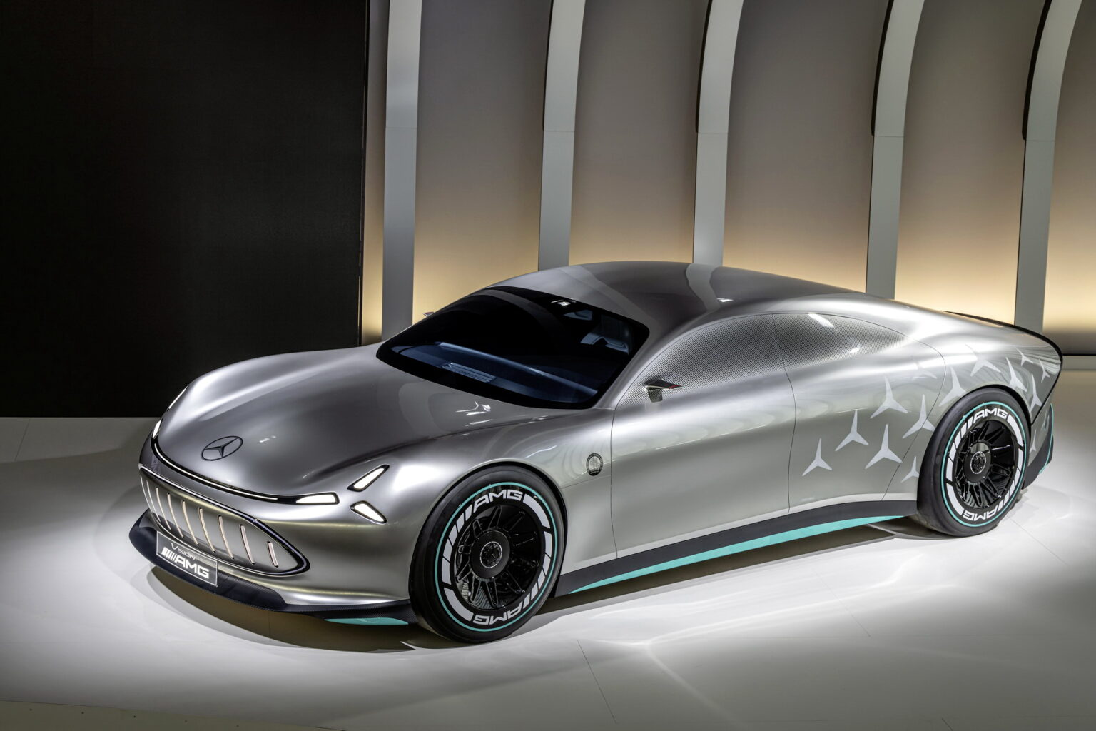 Mercedes Vision AMG Concept Previews Porsche Taycan Electric Sedan