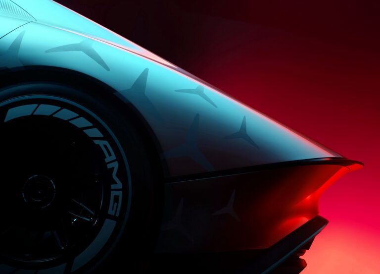 Mercedes Vision AMG Concept Previews Porsche Taycan Electric Sedan