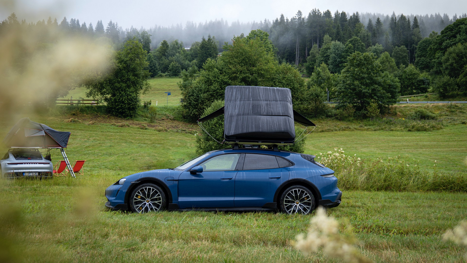 Porsche’s Roof Tent Will Let You Drive And Sleep In A Taycan Turbo S Cross Turismo