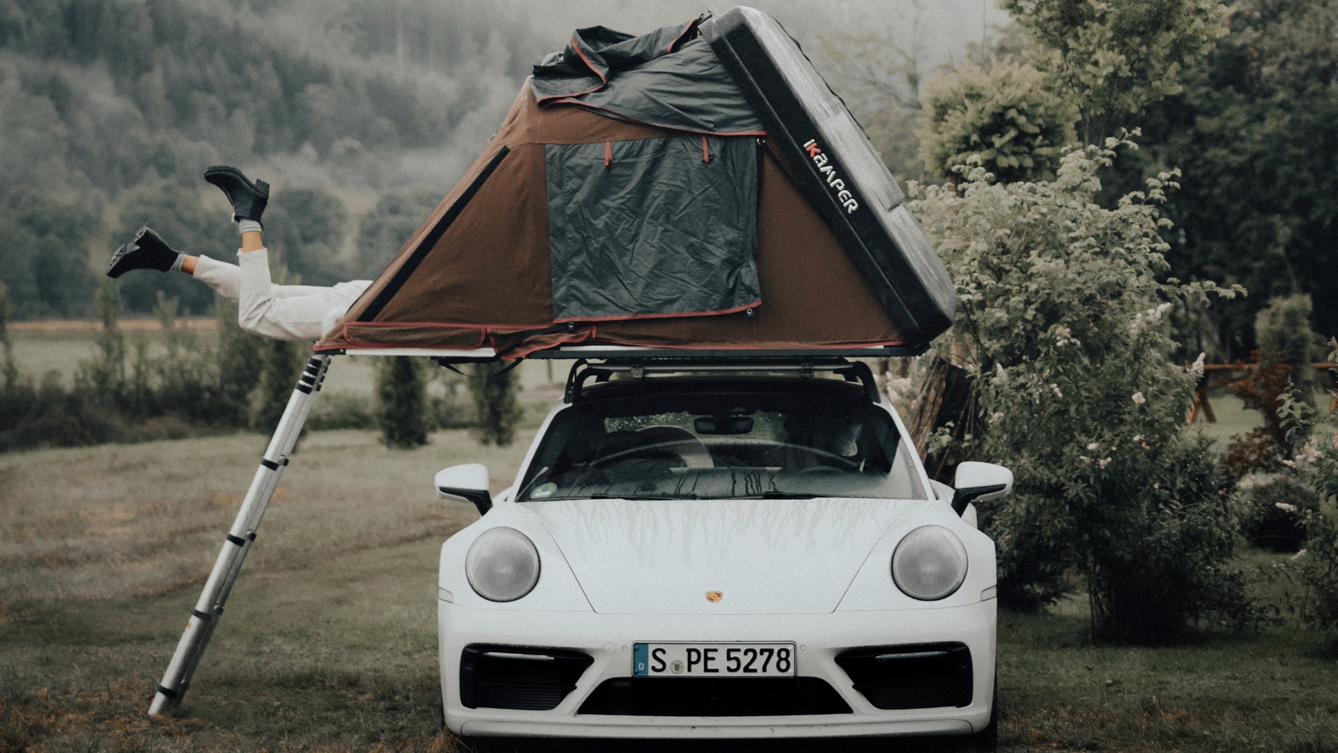 Porsche’s Roof Tent Will Let You Drive And Sleep In A Taycan Turbo S Cross Turismo