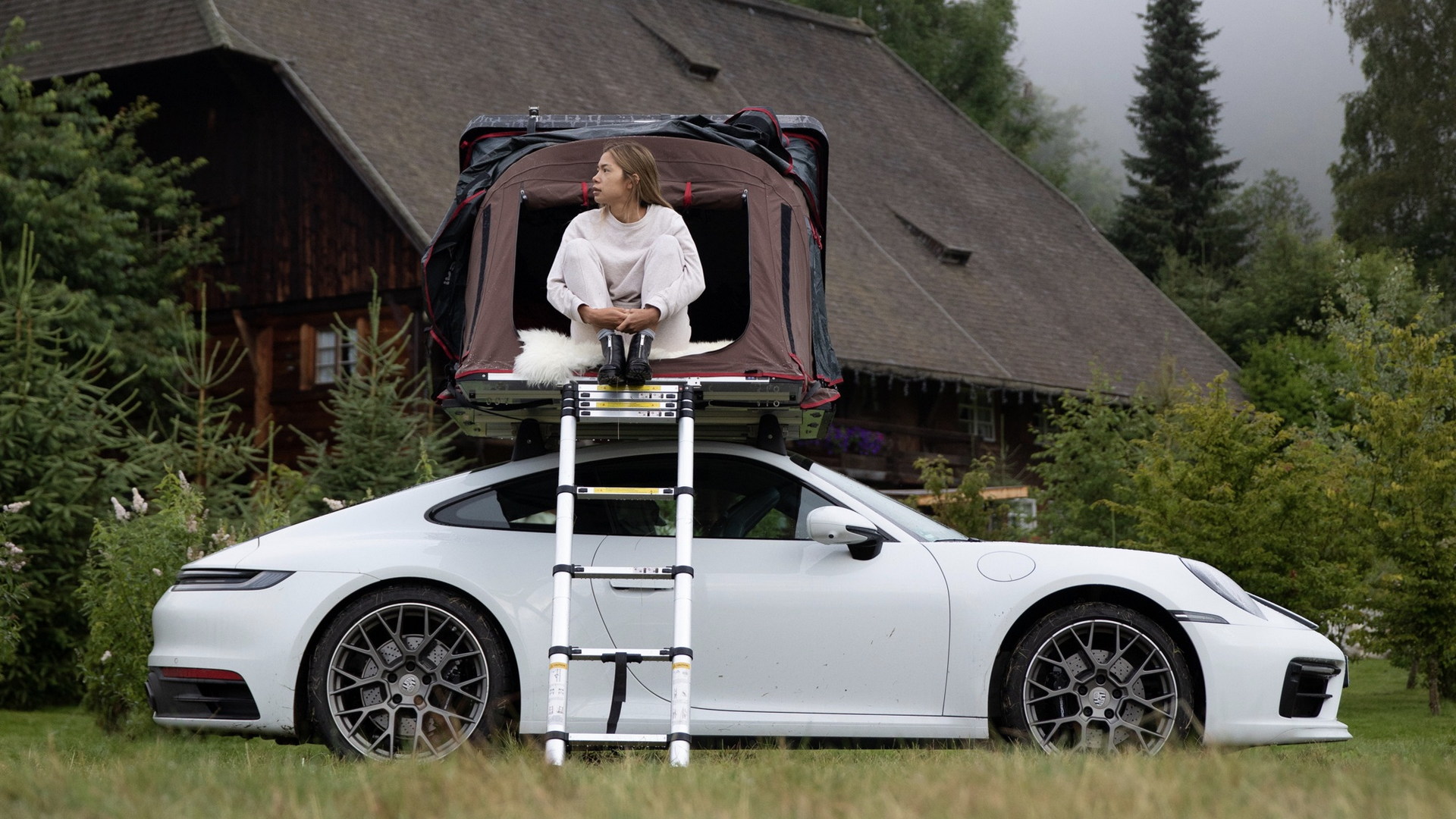 Porsche’s Roof Tent Will Let You Drive And Sleep In A Taycan Turbo S Cross Turismo