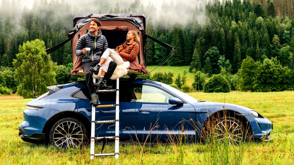  Porsche’s Roof Tent Will Let You Drive And Sleep In A Taycan Turbo S Cross Turismo