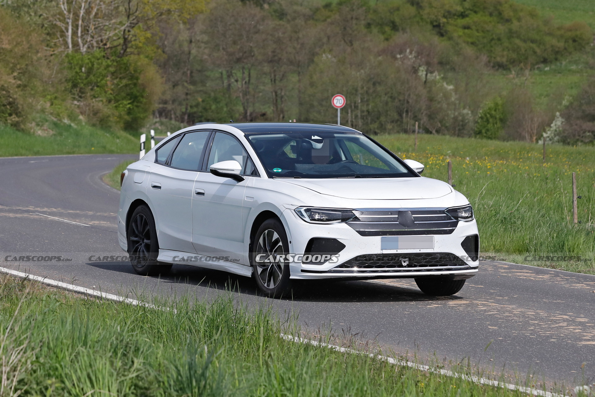 VW Aero B Electric Sedan Spotted Again Testing Out On German Roads