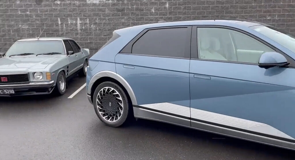  Ioniq 5 Almost Hits Vintage Holden Monaro While Trying To Auto Park