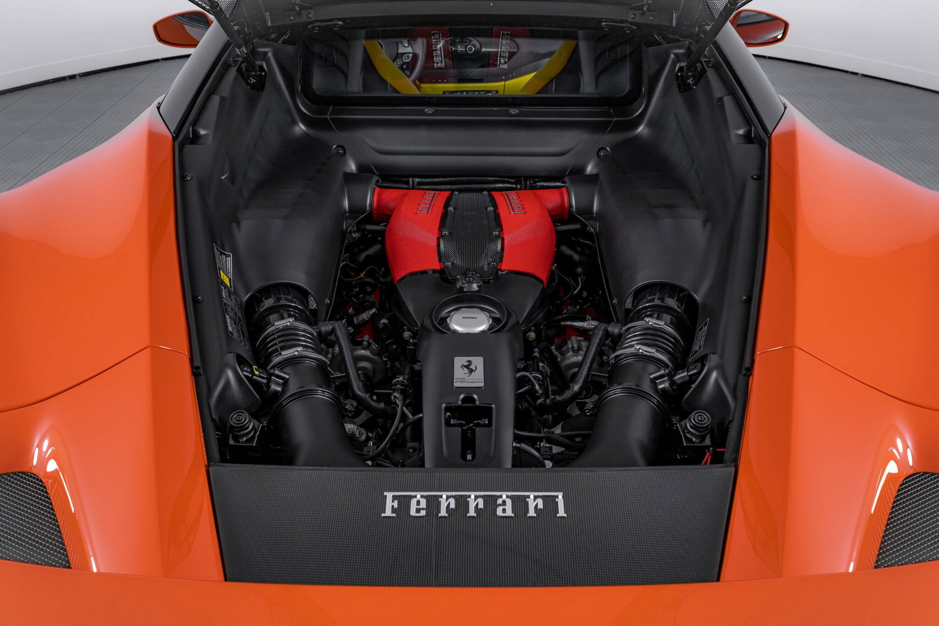 Orange Ferrari F8 Tributo With Blue And Yellow Interior Proves Money Doesn’t Always Buy Taste