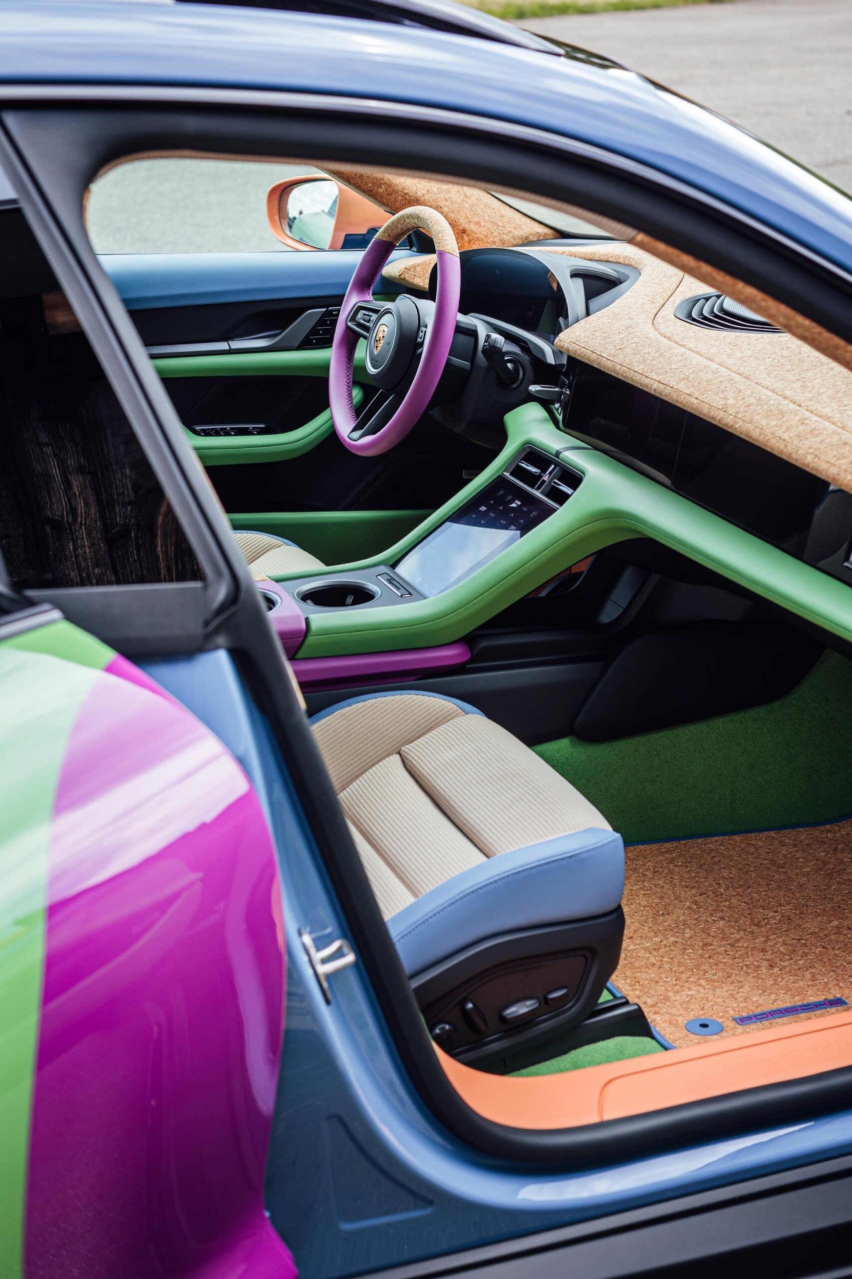 Porsche Goes Full Harlequin On The Taycan 4 Cross Turismo With Art Car For Sneakerheads