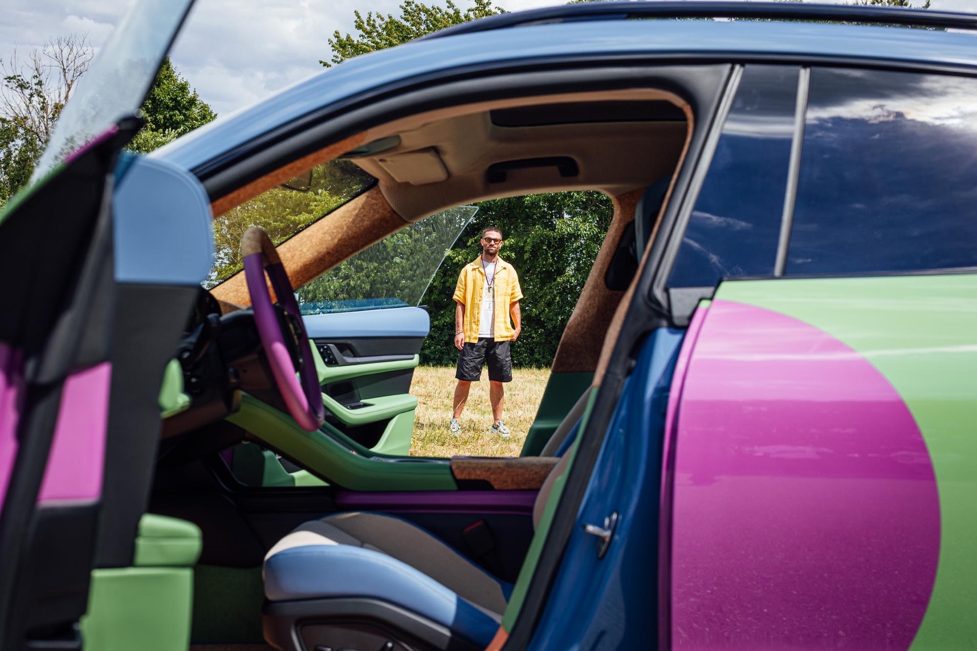 Porsche Goes Full Harlequin On The Taycan 4 Cross Turismo With Art Car For Sneakerheads