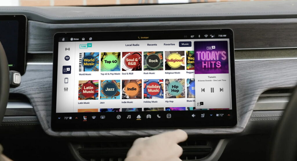  Rivian Is The Latest Automaker To Offer TuneIn Internet Radio App In Vehicle