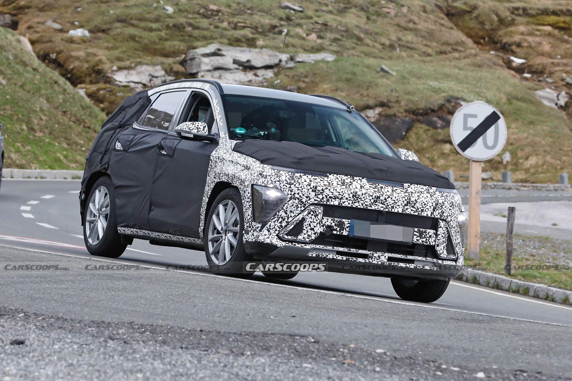 2024 Hyundai Kona Peels Off Some Disguise To Reveal Full-Width Light Bar