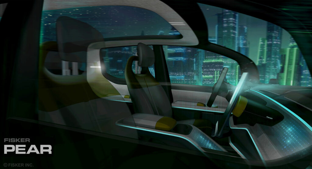  2024 Fisker PEAR Teases Its Interior, Will Offer 310+ Miles Of Range