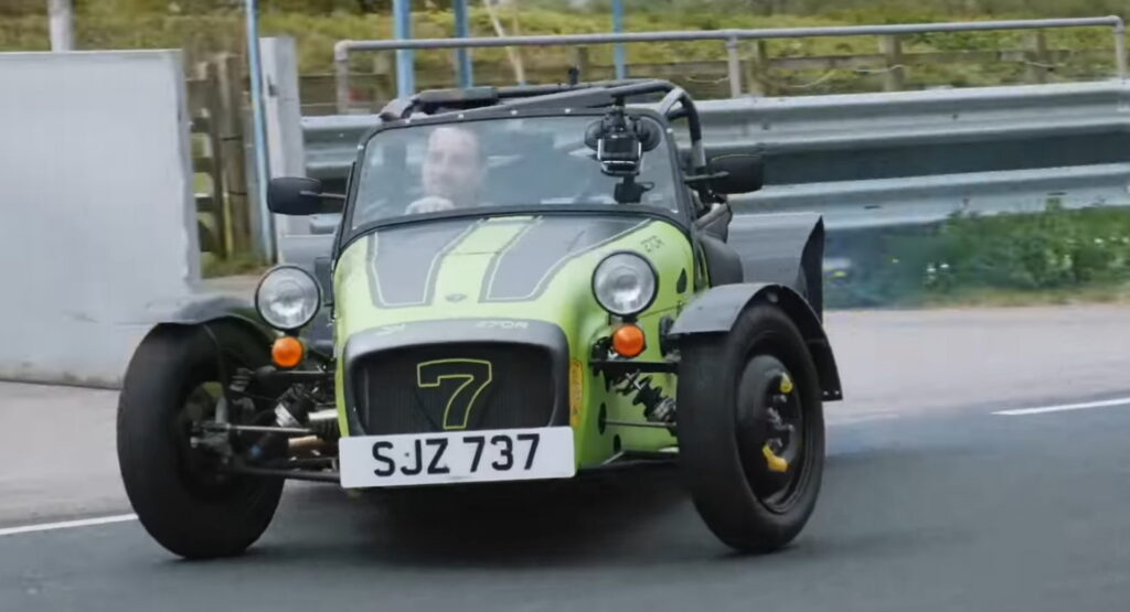  A Caterham On Space-Saver Spares Seeks To Prove Whether Less Grip Means More Fun