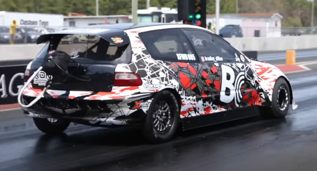  This Insane 1,300 HP Honda Civic Is Front-Wheel Drive And Hits 185 MPH In The 1/4 Mile