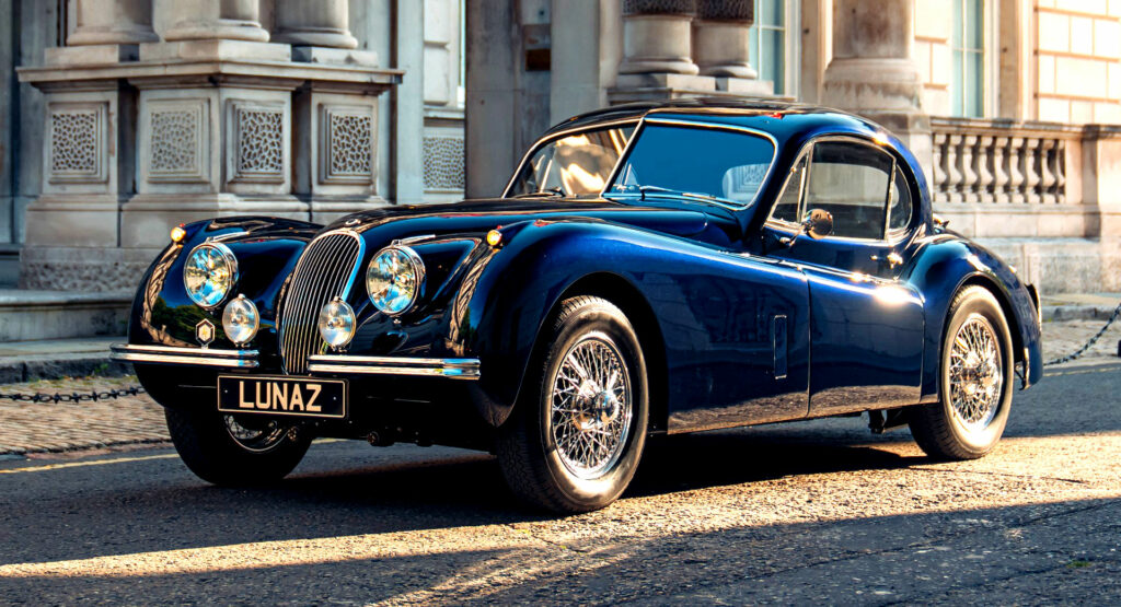  This Gorgeous 1952 Jaguar XK120 Runs On Electricity And Uses Recycled Ocean Garbage Inside