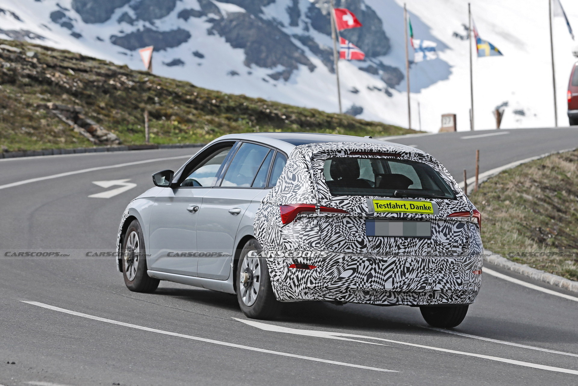 Skoda Scala Facelift Spied Again, Looking Like A Stretched Fabia