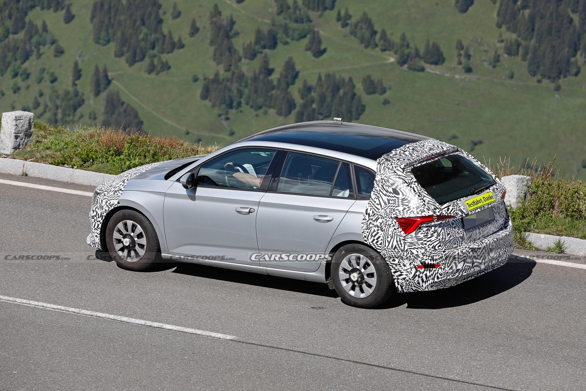 Skoda Scala Facelift Spied Again, Looking Like A Stretched Fabia