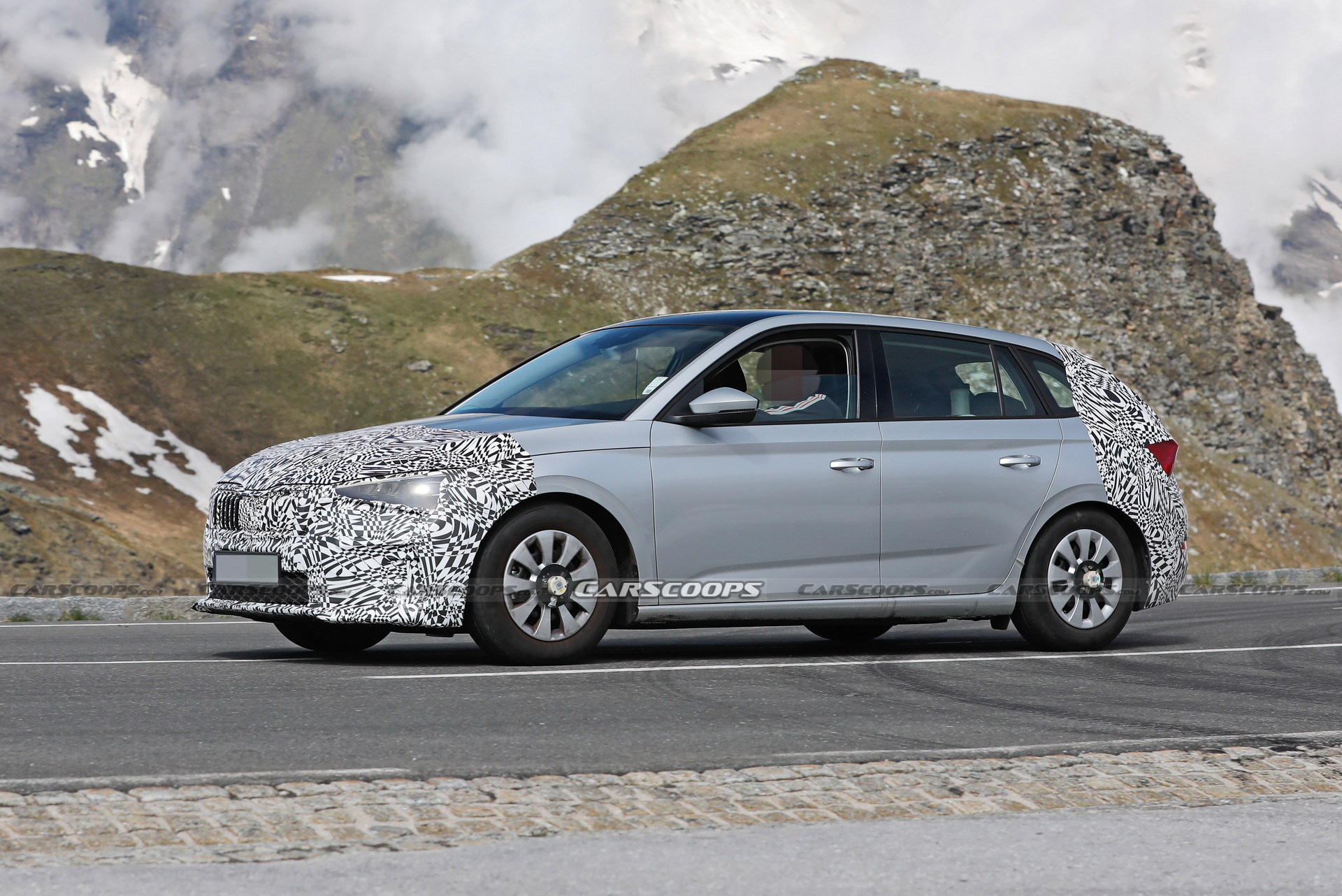 Skoda Scala Facelift Spied Again, Looking Like A Stretched Fabia