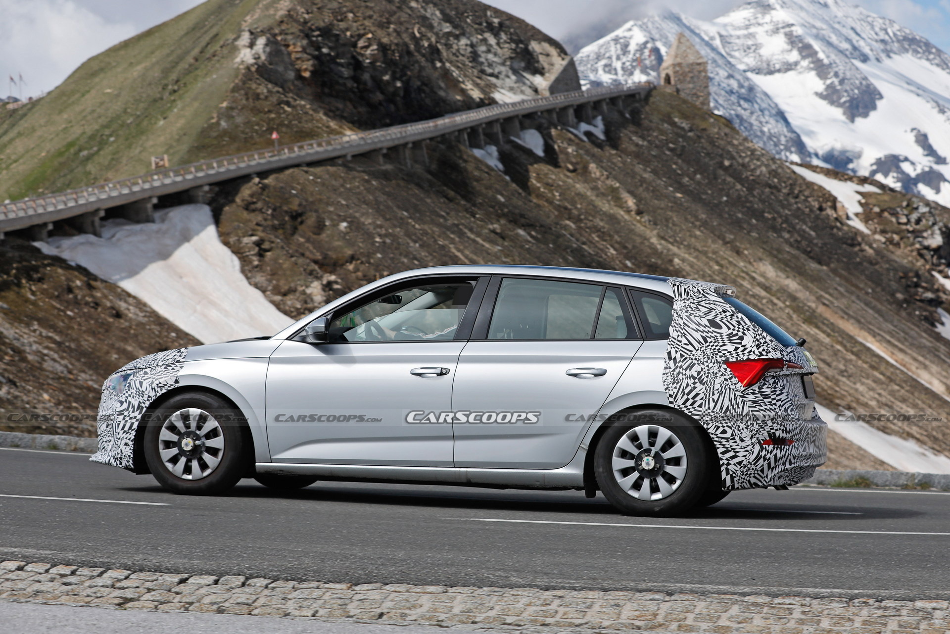 Skoda Scala Facelift Spied Again, Looking Like A Stretched Fabia