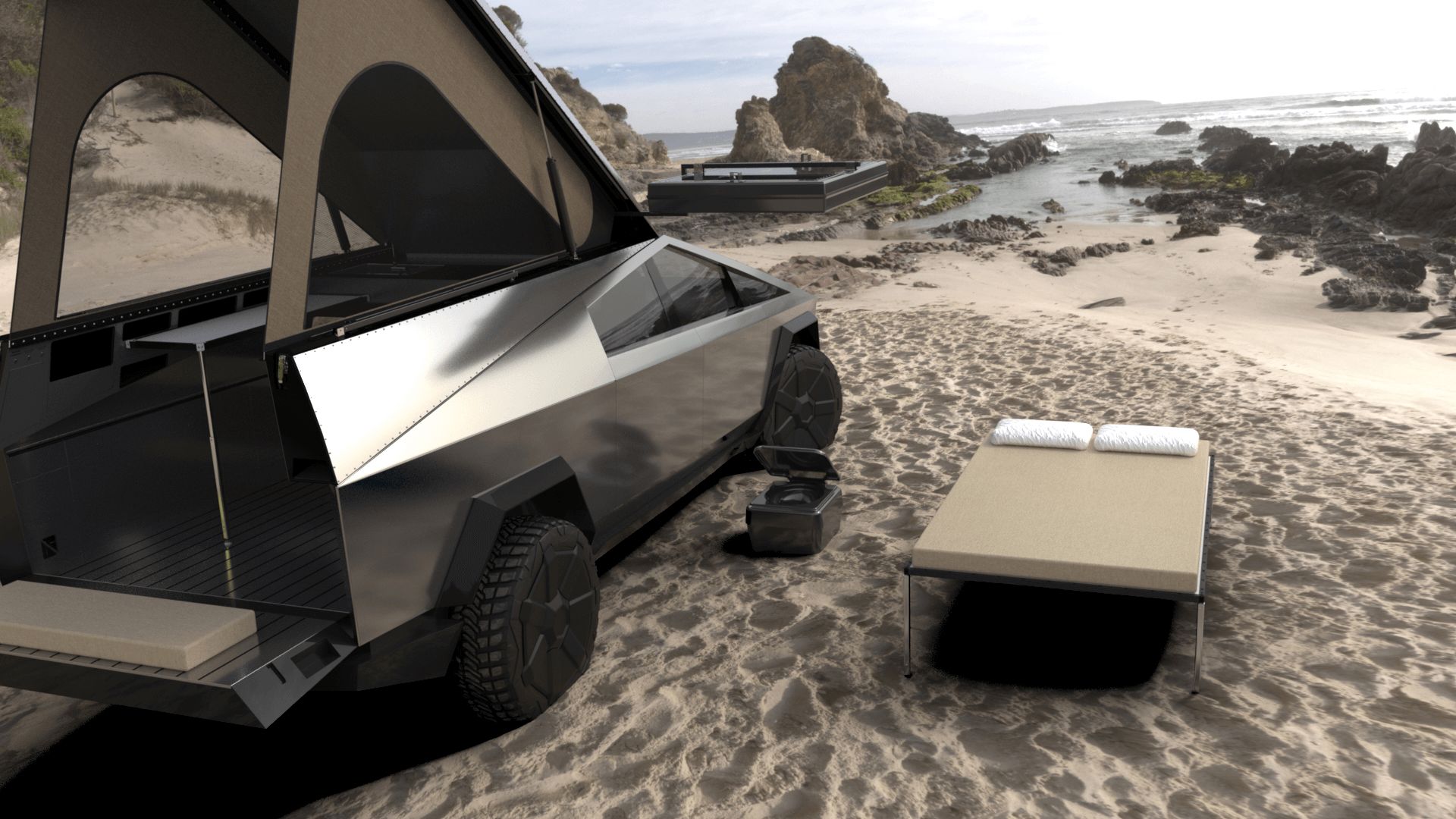 This $24,000 Space Camper For The Tesla Cybertruck Looks Pretty Impressive