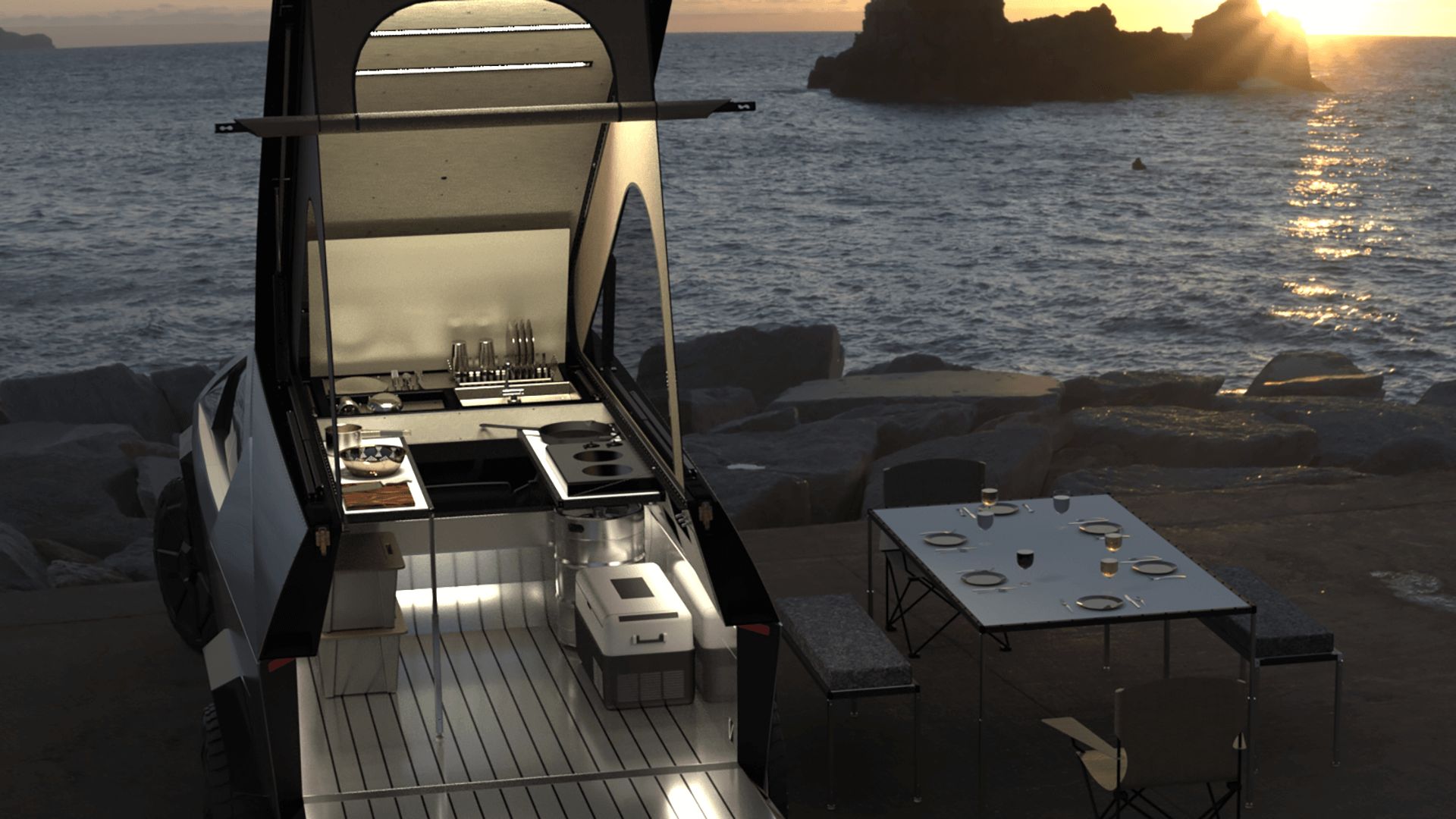 This $24,000 Space Camper For The Tesla Cybertruck Looks Pretty Impressive