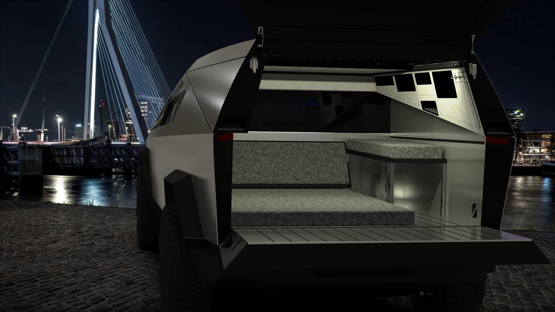 This $24,000 Space Camper For The Tesla Cybertruck Looks Pretty Impressive