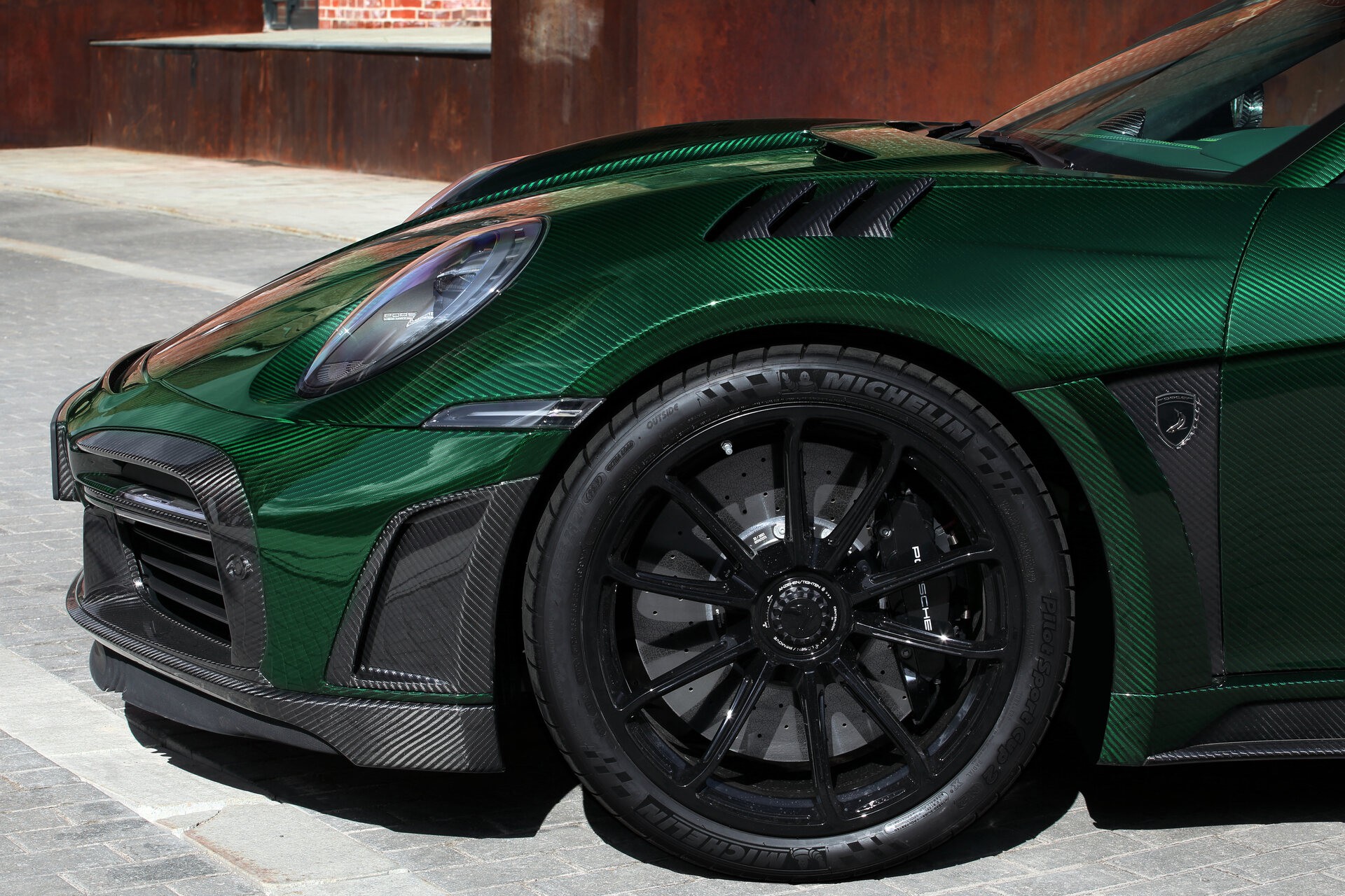 This Porsche 911 Turbo S From TopCar Is Wearing Nothing But Green Carbon Fiber