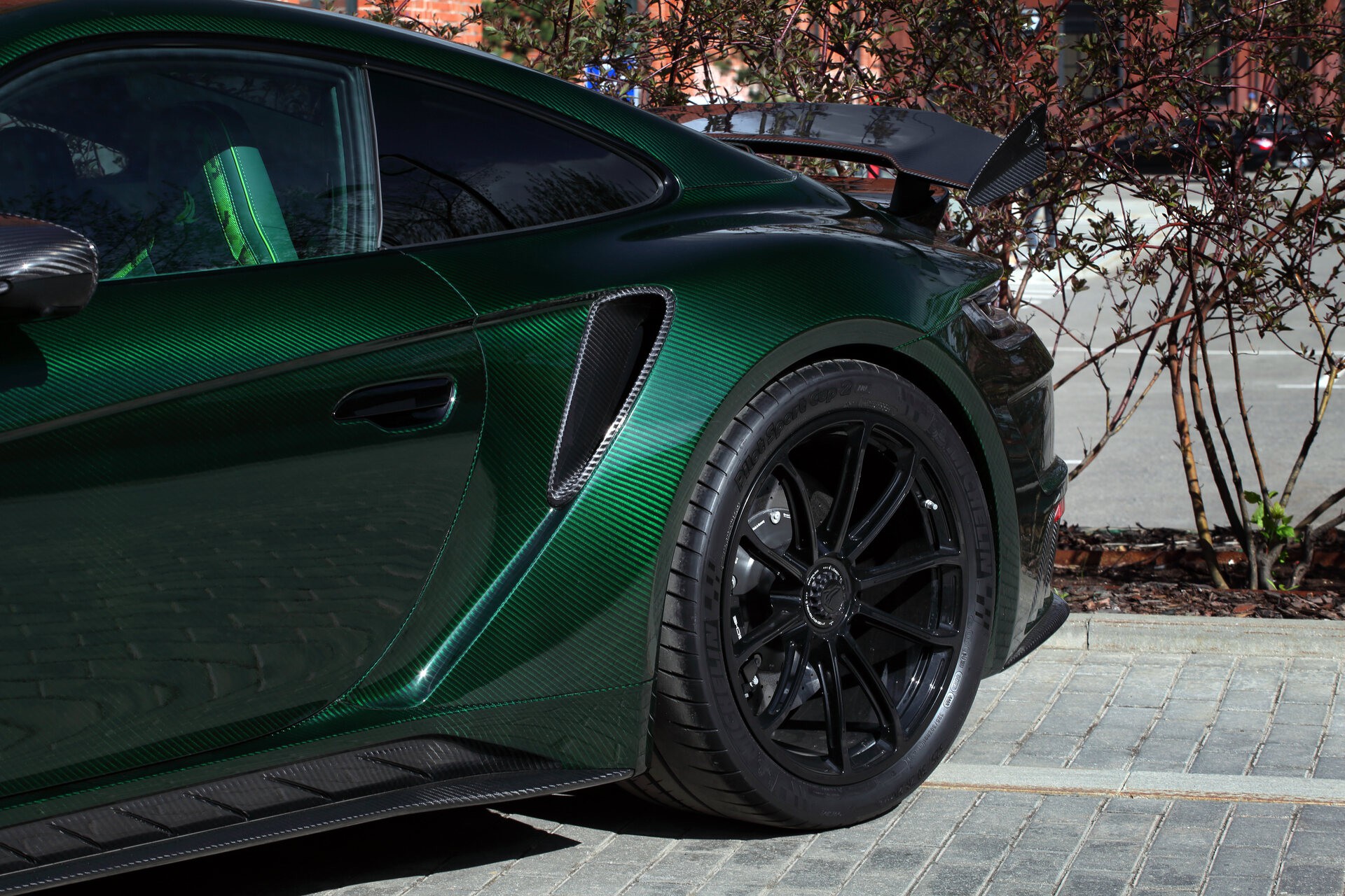 This Porsche 911 Turbo S From TopCar Is Wearing Nothing But Green Carbon Fiber