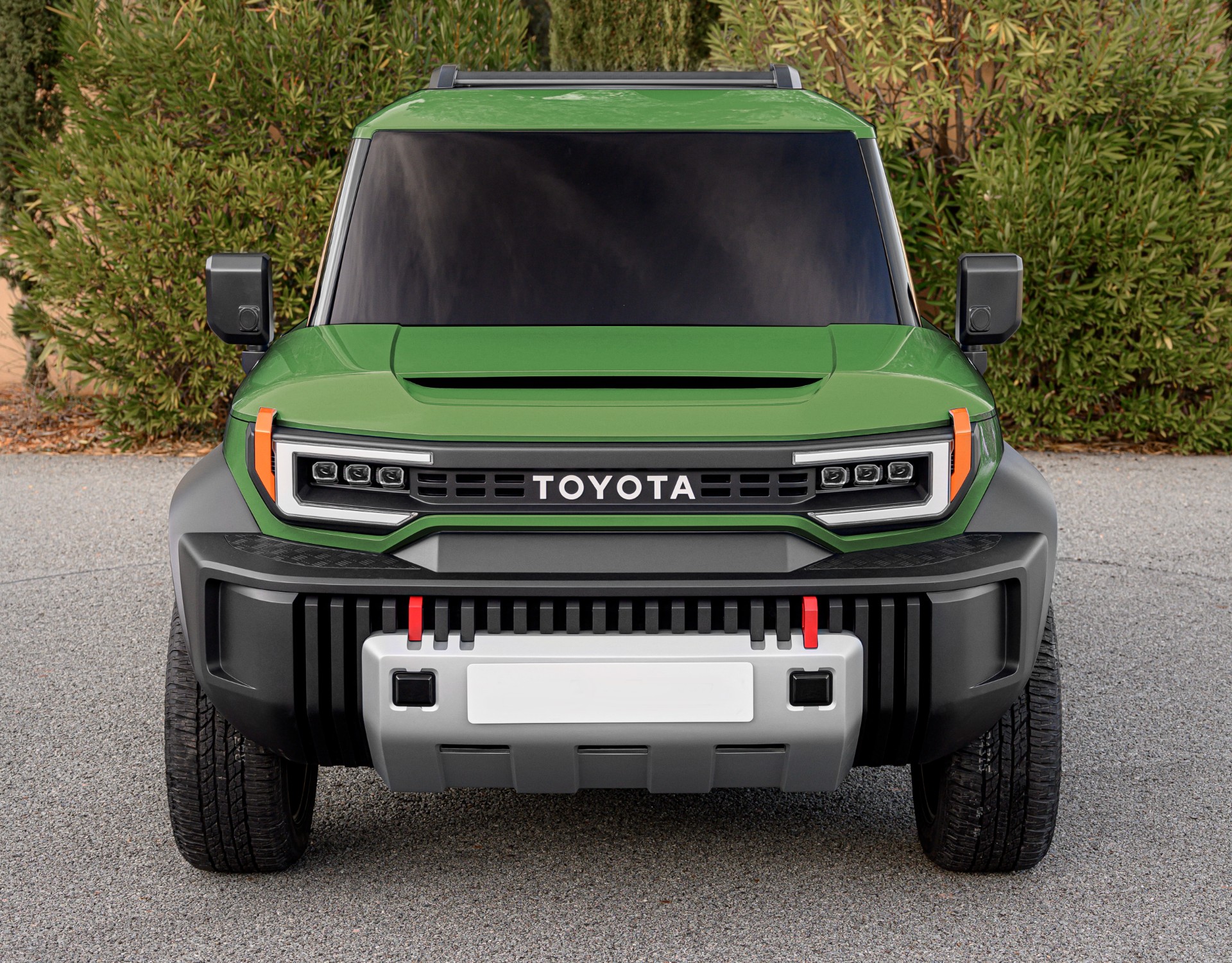 Toyota Compact Cruiser Pickup Rendering Green white rims Front - Auto Recent