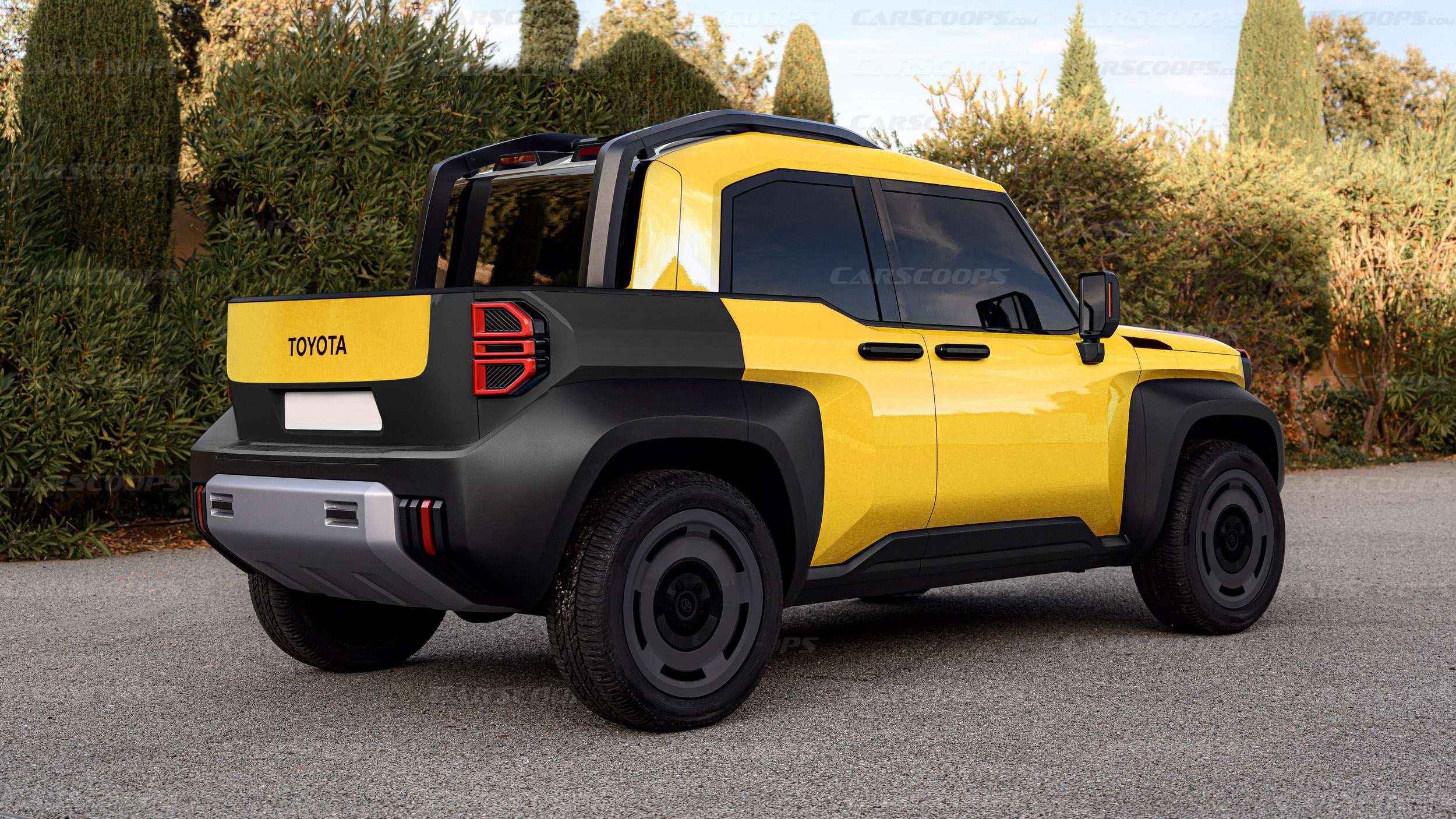 Toyota Compact Cruiser Pickup Rendering Yellow Rear - Auto Recent