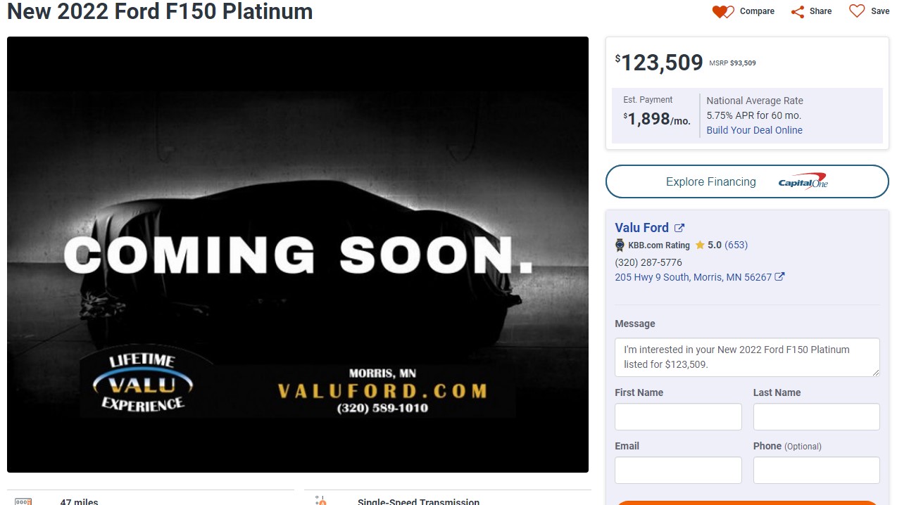 Ford Responds After Ridiculous Dealer F-150 Lightning Price Markups Are Brought To Light (Update)