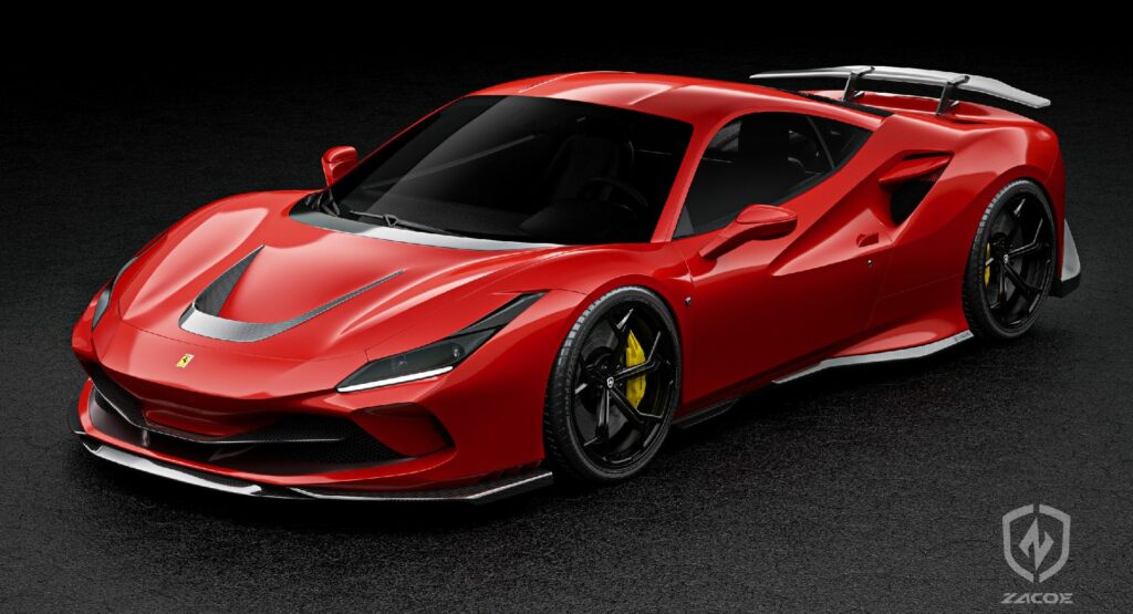 Ferrari F8 Tributo Spiced Up With Carbon Fiber AddOns By Zacoe Carscoops