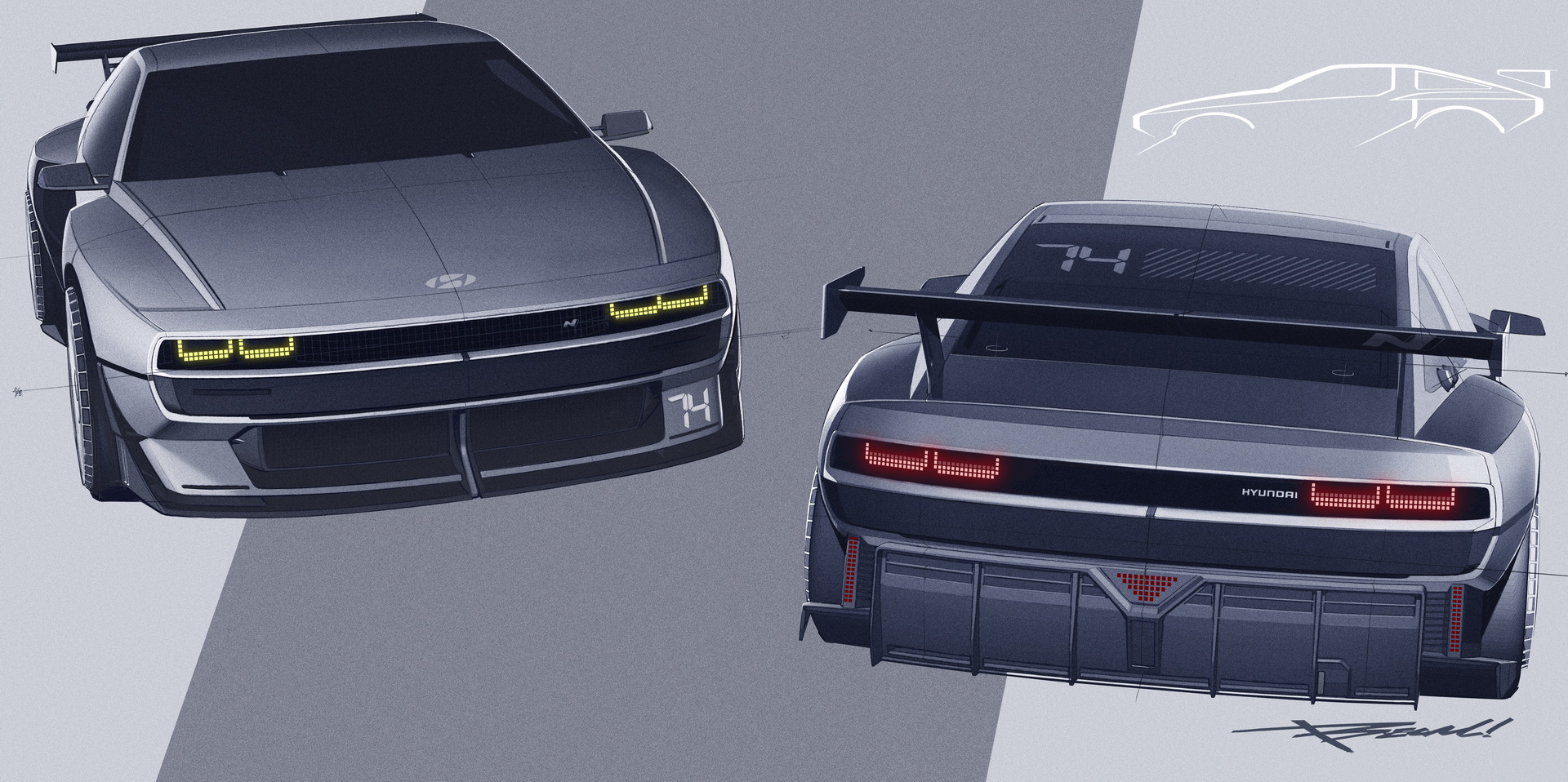 Hyundai N Vision 74 Is A Hydrogen Hybrid Sports Concept Inspired By Giugiaro’s Pony Coupe