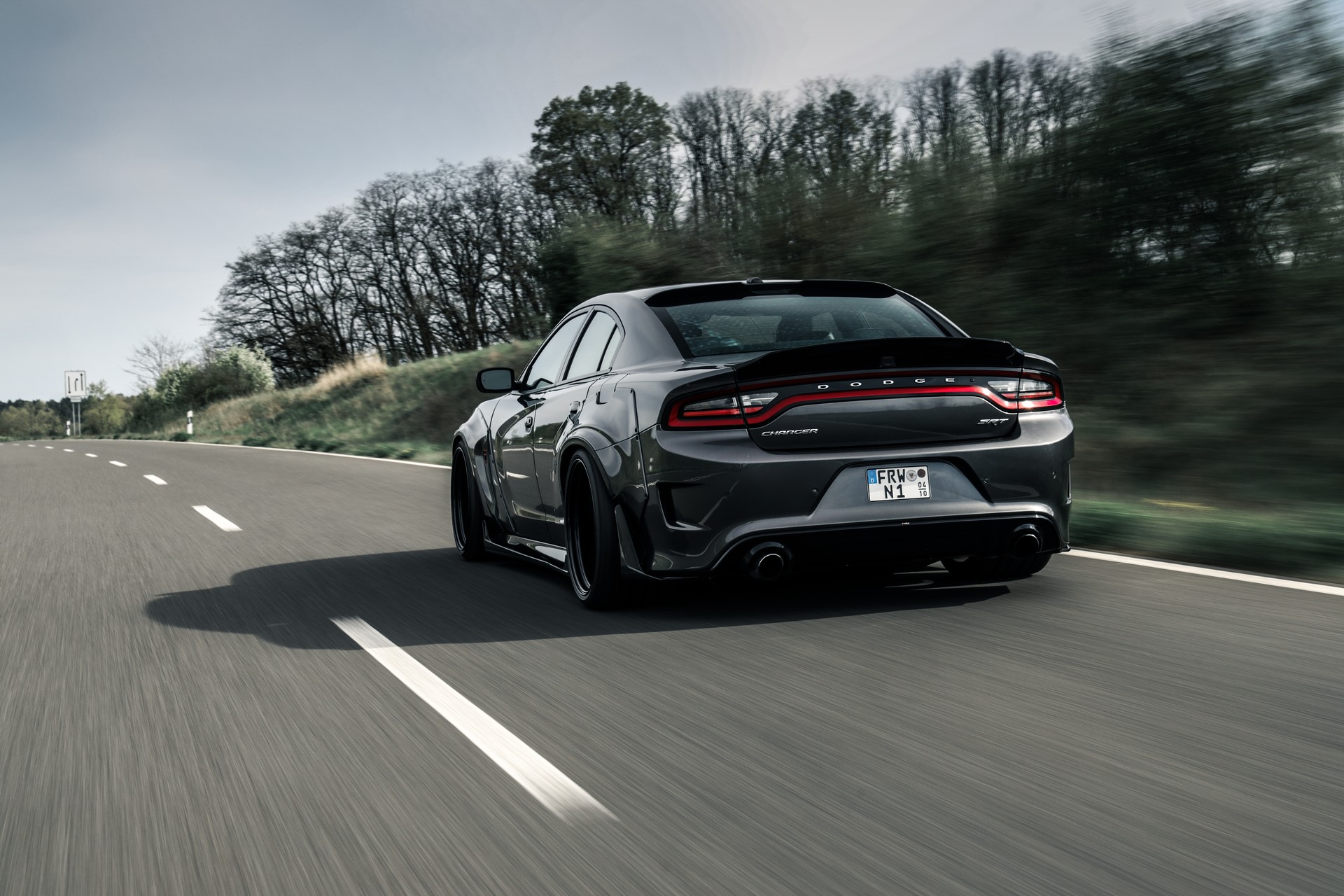 This Tuned Dodge Charger Hellcat Is Wider Than A Lamborghini Aventador