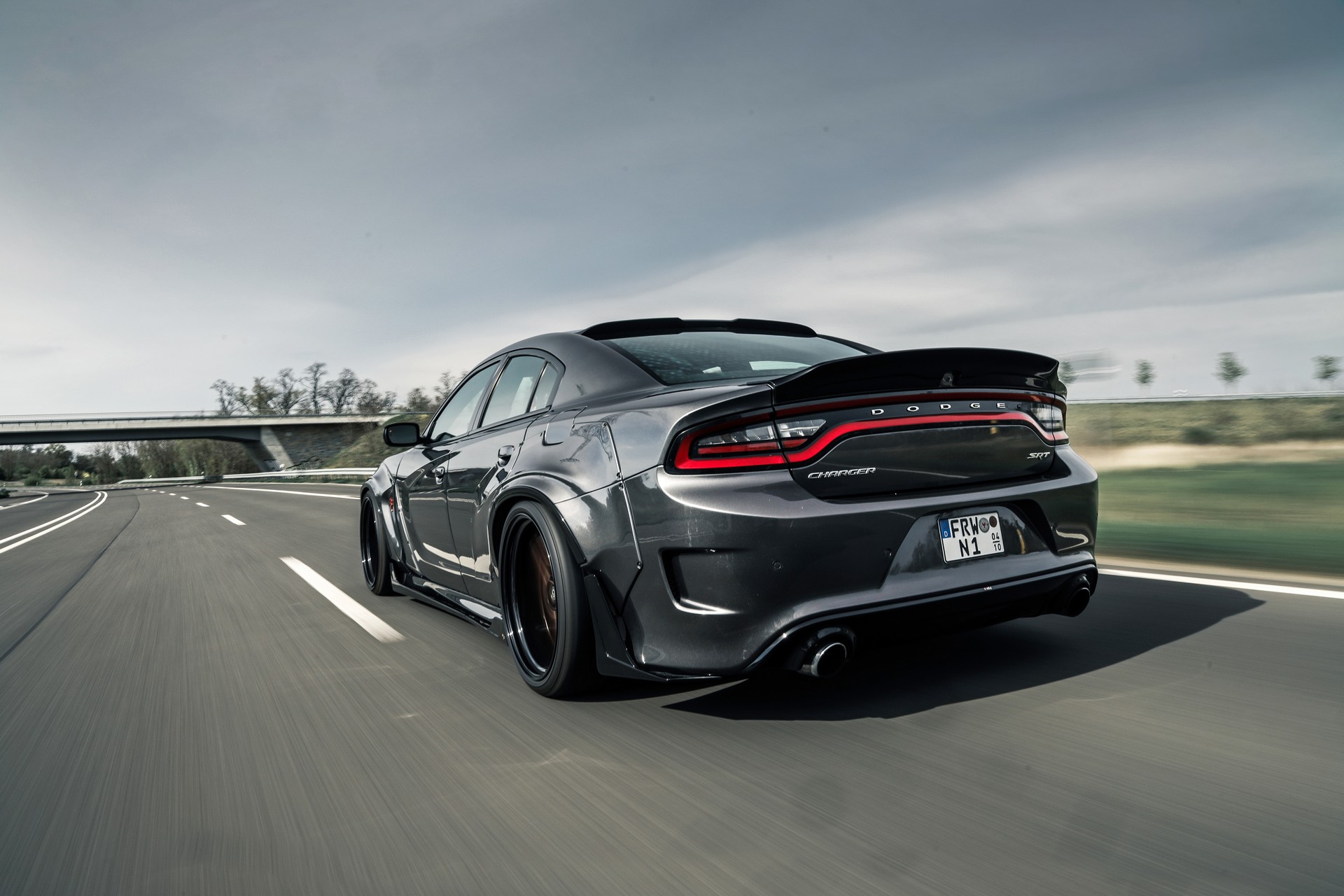 This Tuned Dodge Charger Hellcat Is Wider Than A Lamborghini Aventador