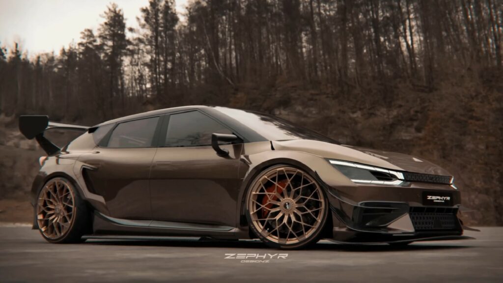 KIA EV6 GT Rendered Into A Time Attack Monster With A Massive Wing 