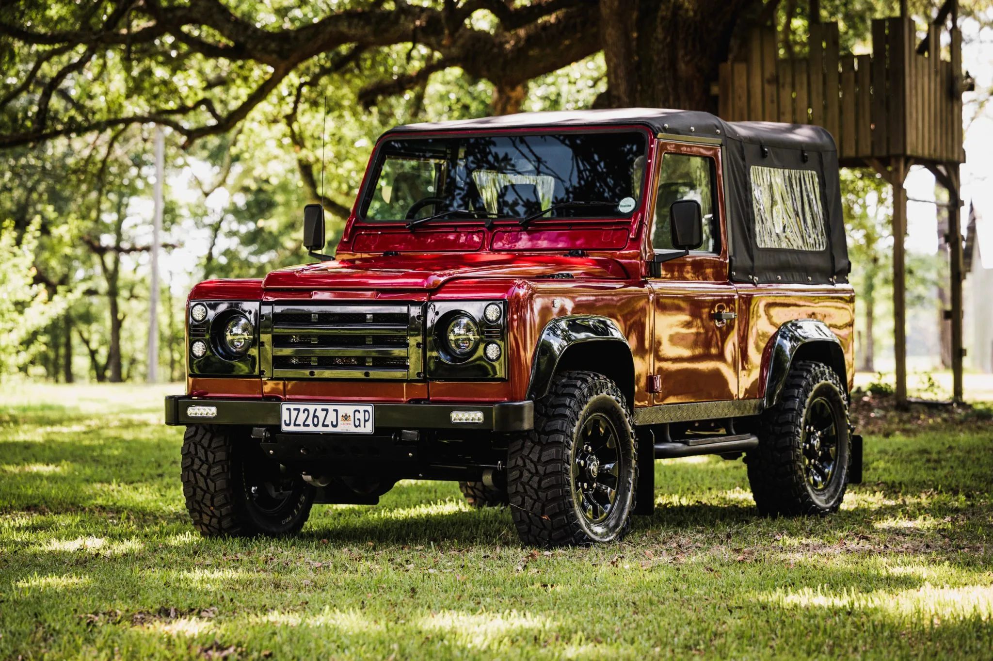 This Red 1996 Land Rover Defender Is Ready For The Toughest Of Adventures