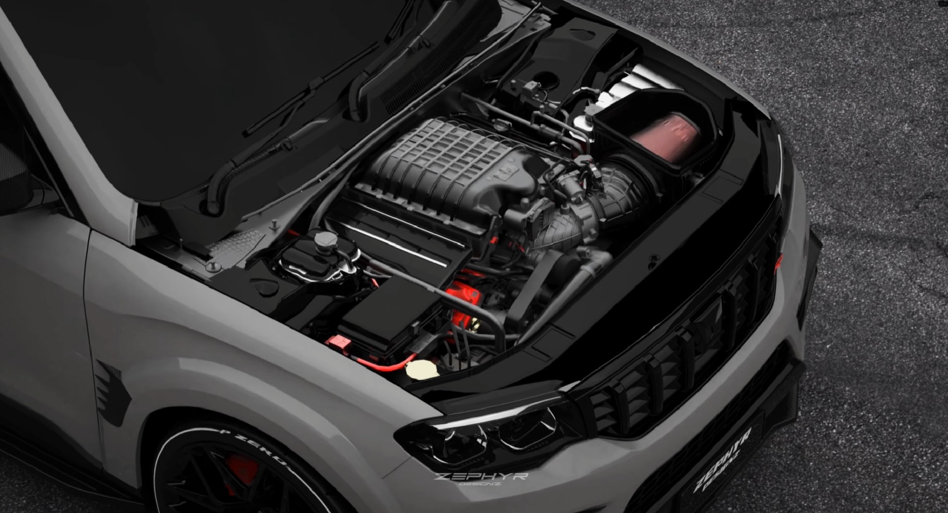 Mahindra Scorpio-N Ladder-Frame SUV Envisioned With A Hemi V8 Engine Swap