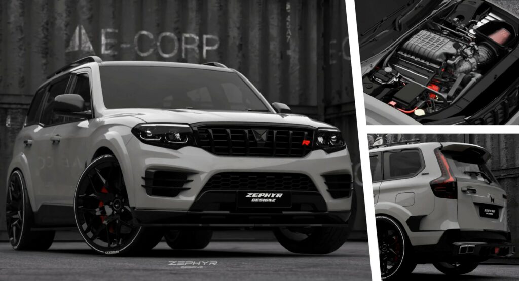 Mahindra Scorpio-N Ladder-Frame SUV Envisioned With A Hemi V8 Engine Swap
