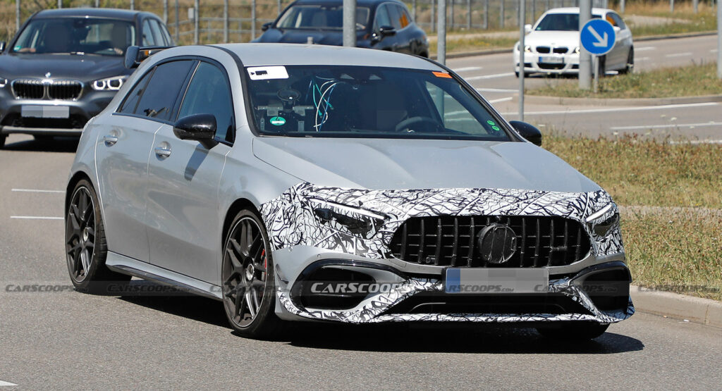  2023 Mercedes-AMG A45 Spotted With Updated Headlights And Taillights