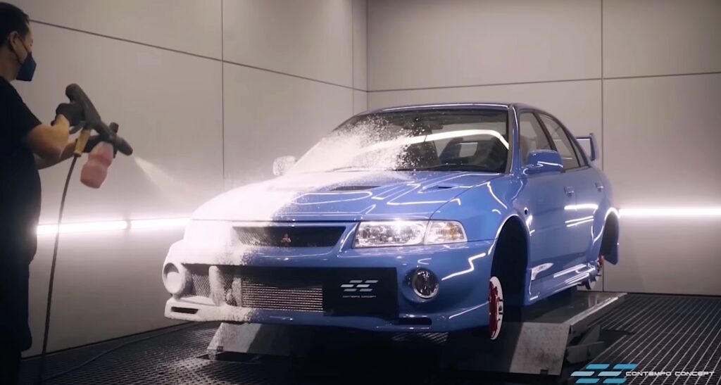  Watch As This Tired But Low-Mileage Mitsubishi Lancer Evo VI Is Made To Look 20 Years Younger