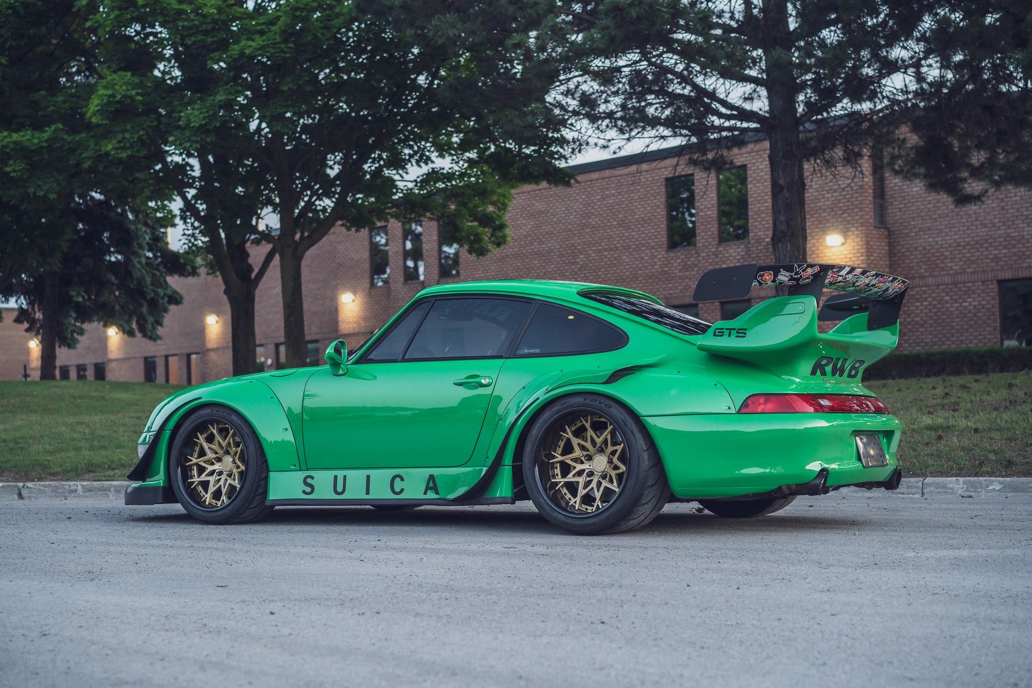 Take Over Your Local Streets In This Bright Green RWB Porsche 911