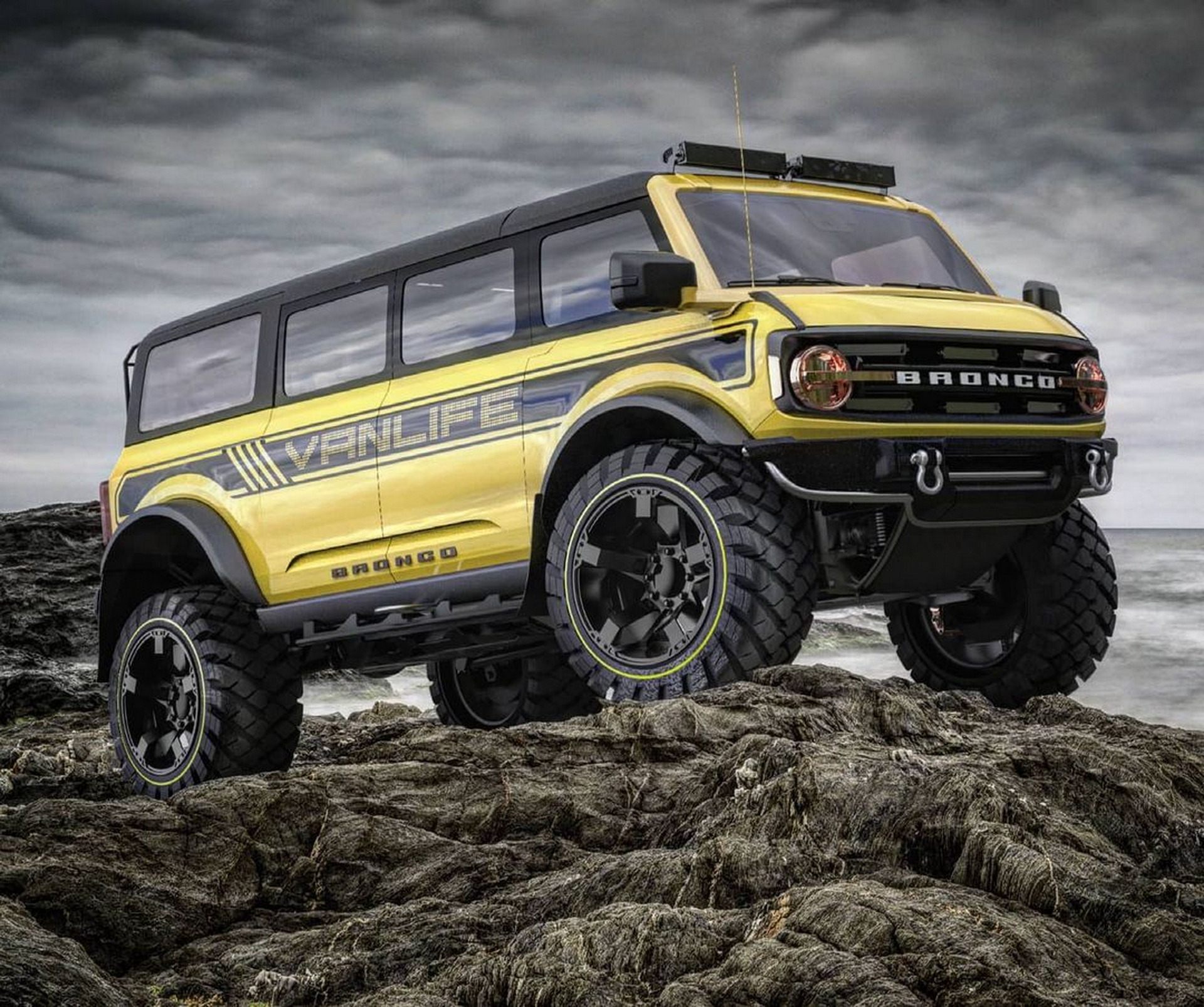 Digitally Modified Ford Bronco Imagines The Off-Road SUV As A Cab-Forward Van