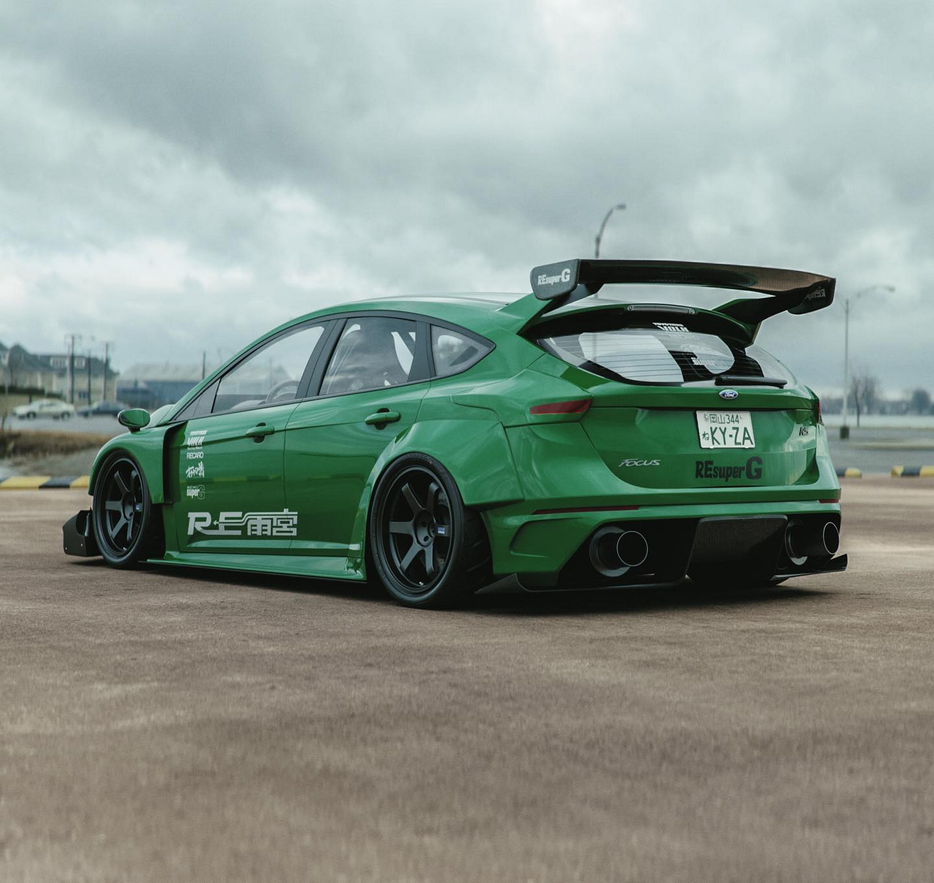 This Digital-Only Rotary-Swapped Ford Focus RS Was Inspired By A Mazda RX-7 Racecar