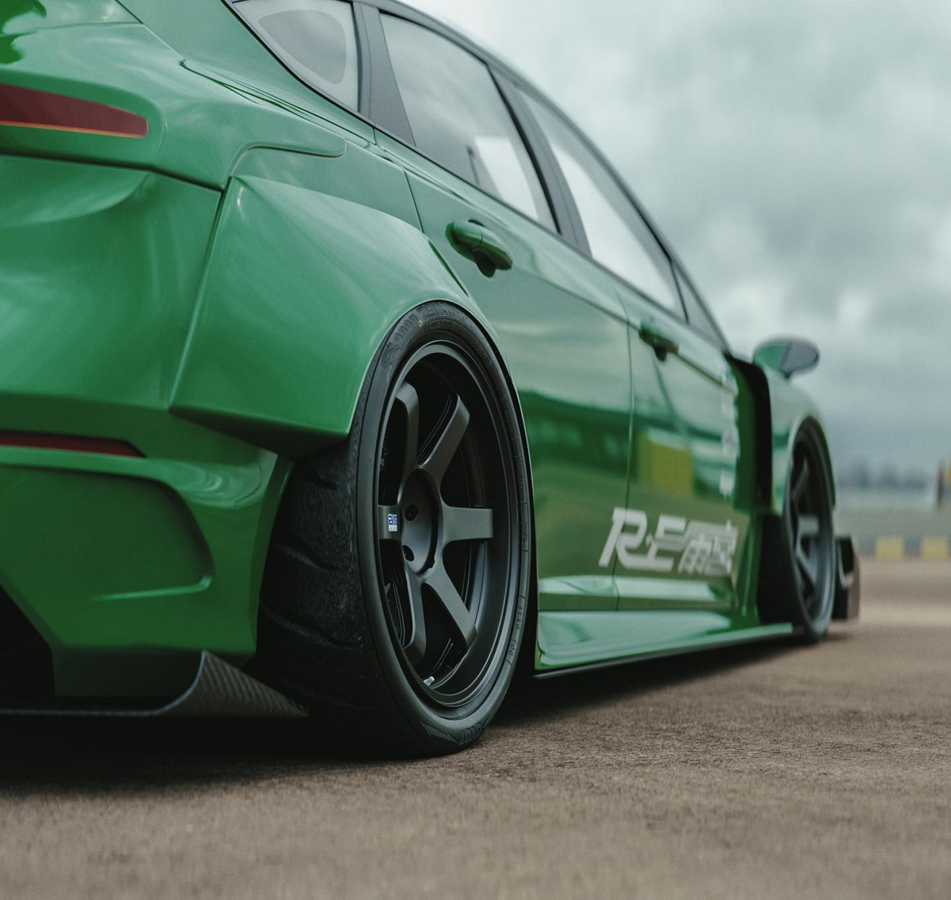 This Digital-Only Rotary-Swapped Ford Focus RS Was Inspired By A Mazda RX-7 Racecar