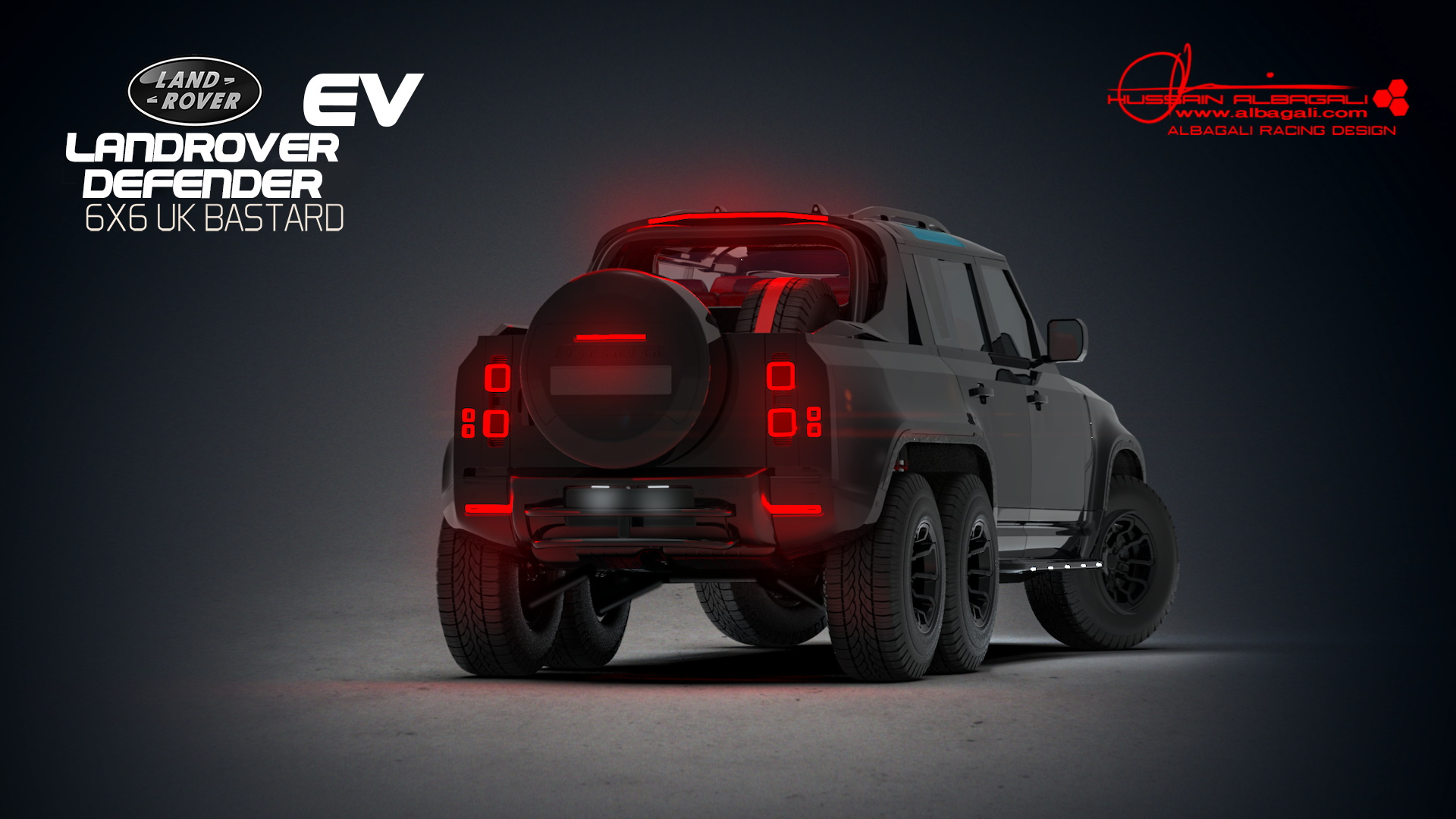 Land Rover Defender Envisioned As A Fully Electric 6×6 Monster Pickup