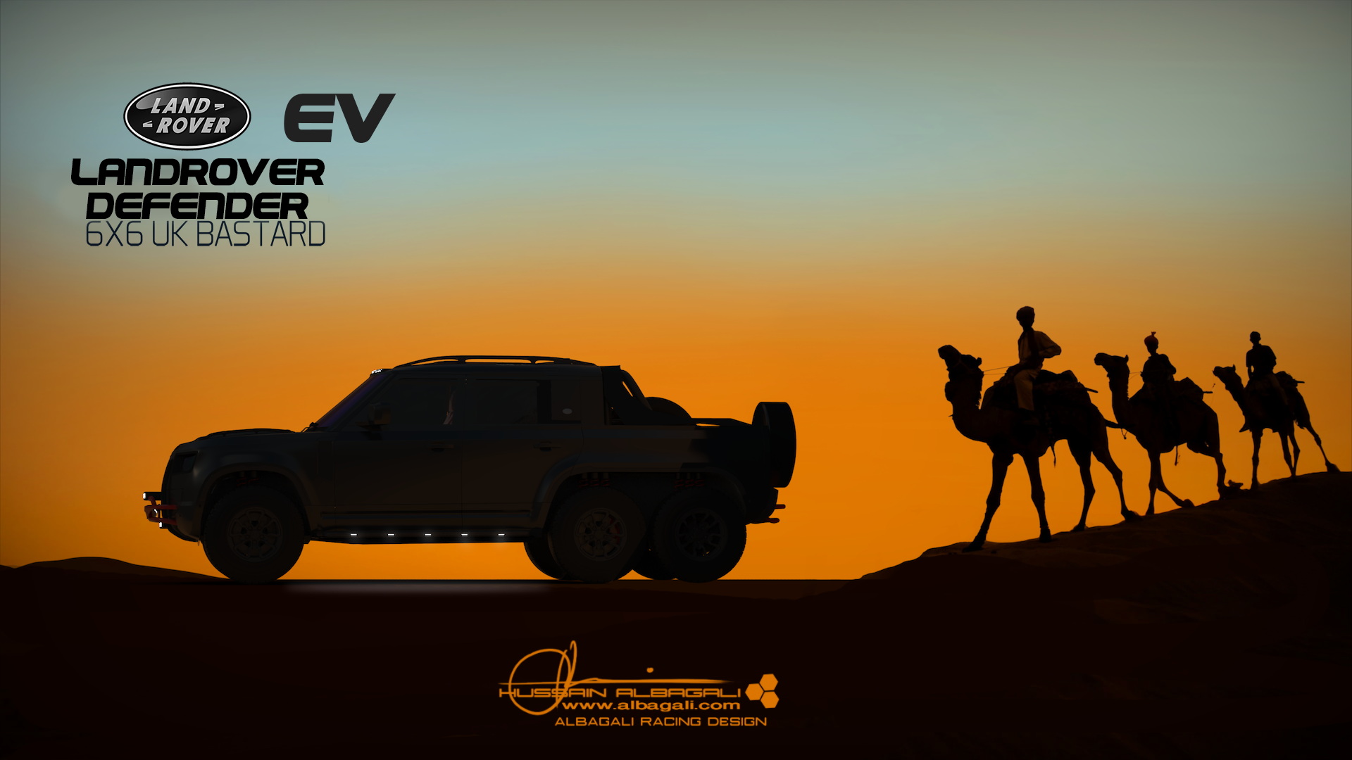 Land Rover Defender Envisioned As A Fully Electric 6×6 Monster Pickup