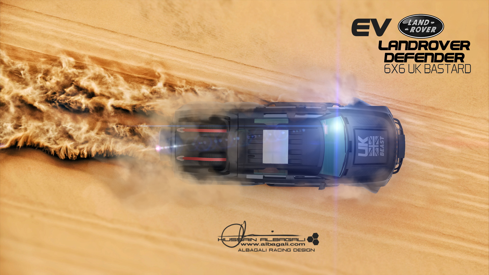 Land Rover Defender Envisioned As A Fully Electric 6×6 Monster Pickup