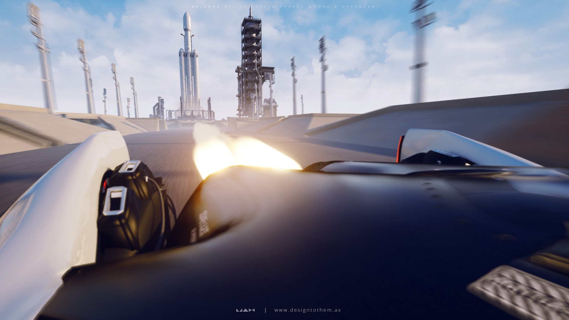 Tesla SpaceX Model R Imagined As A 2,950 HP Hypercar With Rocket Boosters