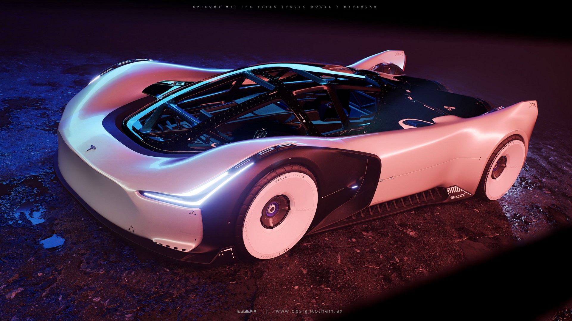 Tesla SpaceX Model R Imagined As A 2,950 HP Hypercar With Rocket Boosters