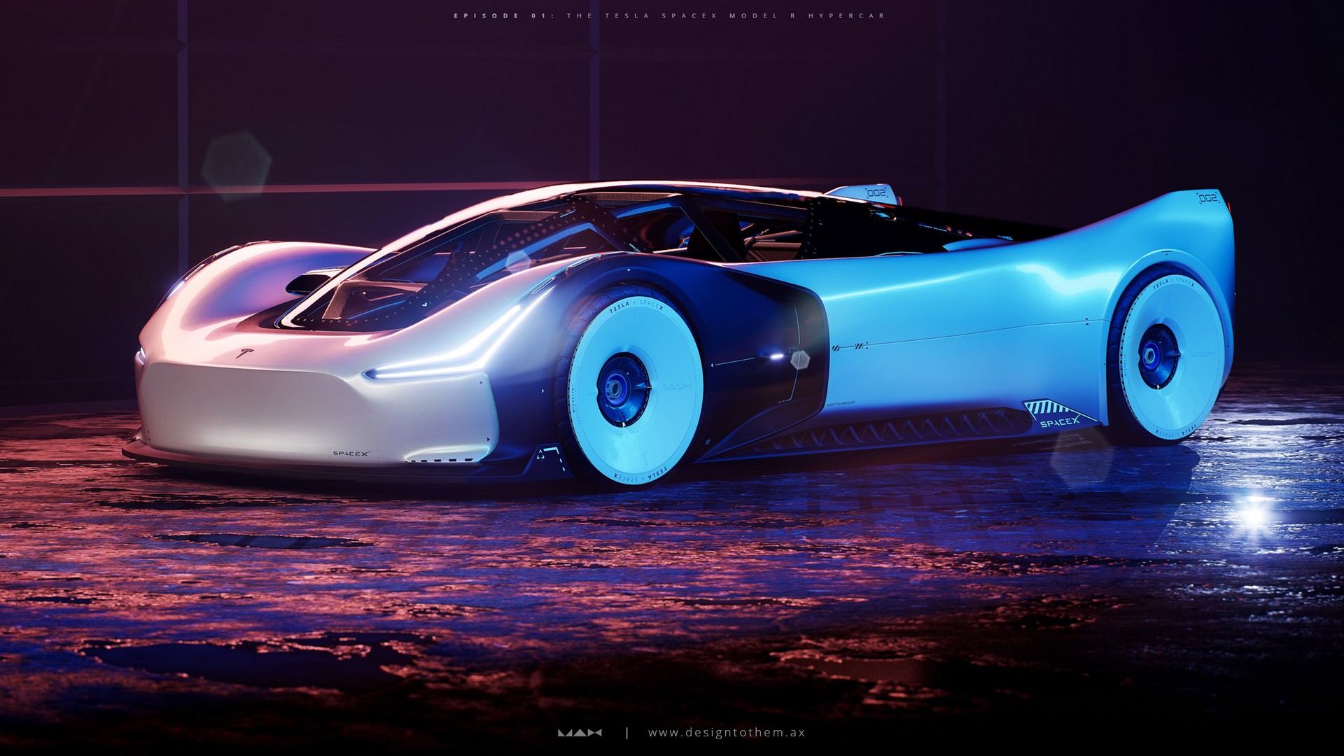 Tesla SpaceX Model R Imagined As A 2,950 HP Hypercar With Rocket Boosters