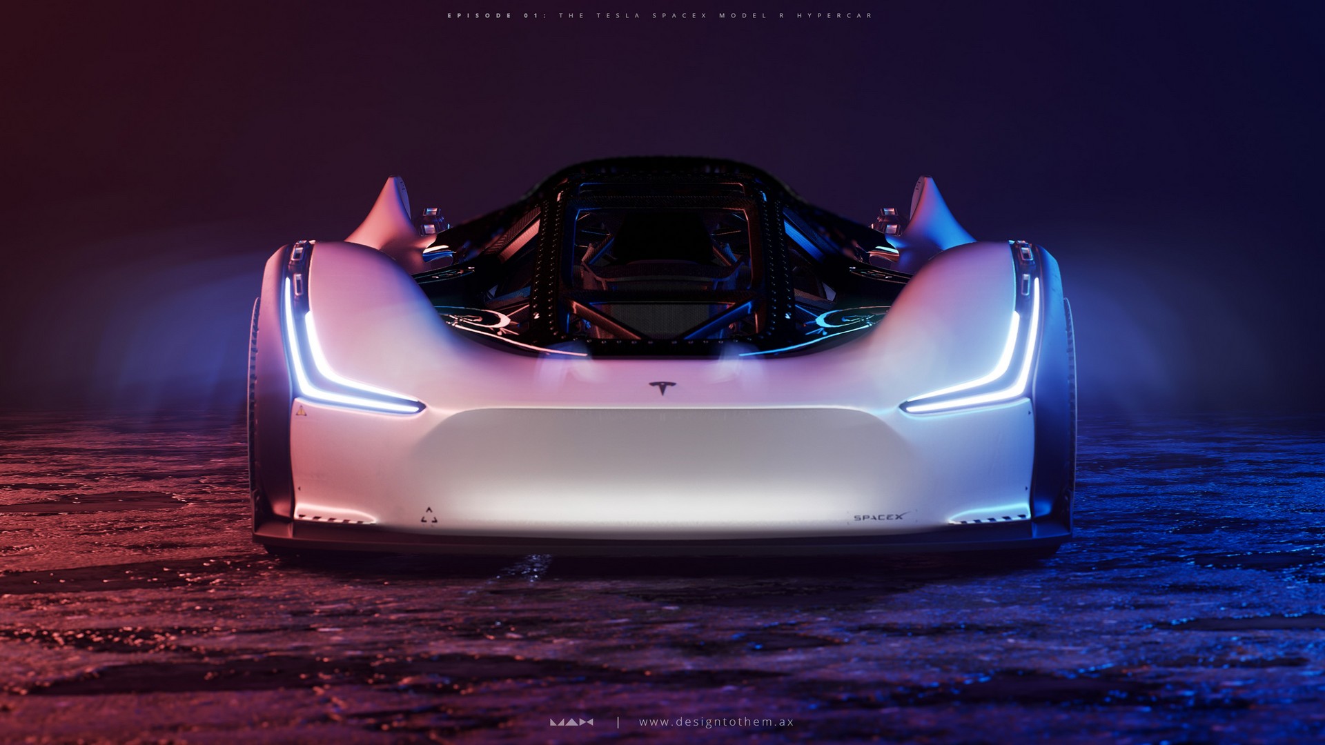 Tesla SpaceX Model R Imagined As A 2,950 HP Hypercar With Rocket Boosters